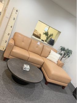 ASHLINN - 2 pc leather chaise sofa