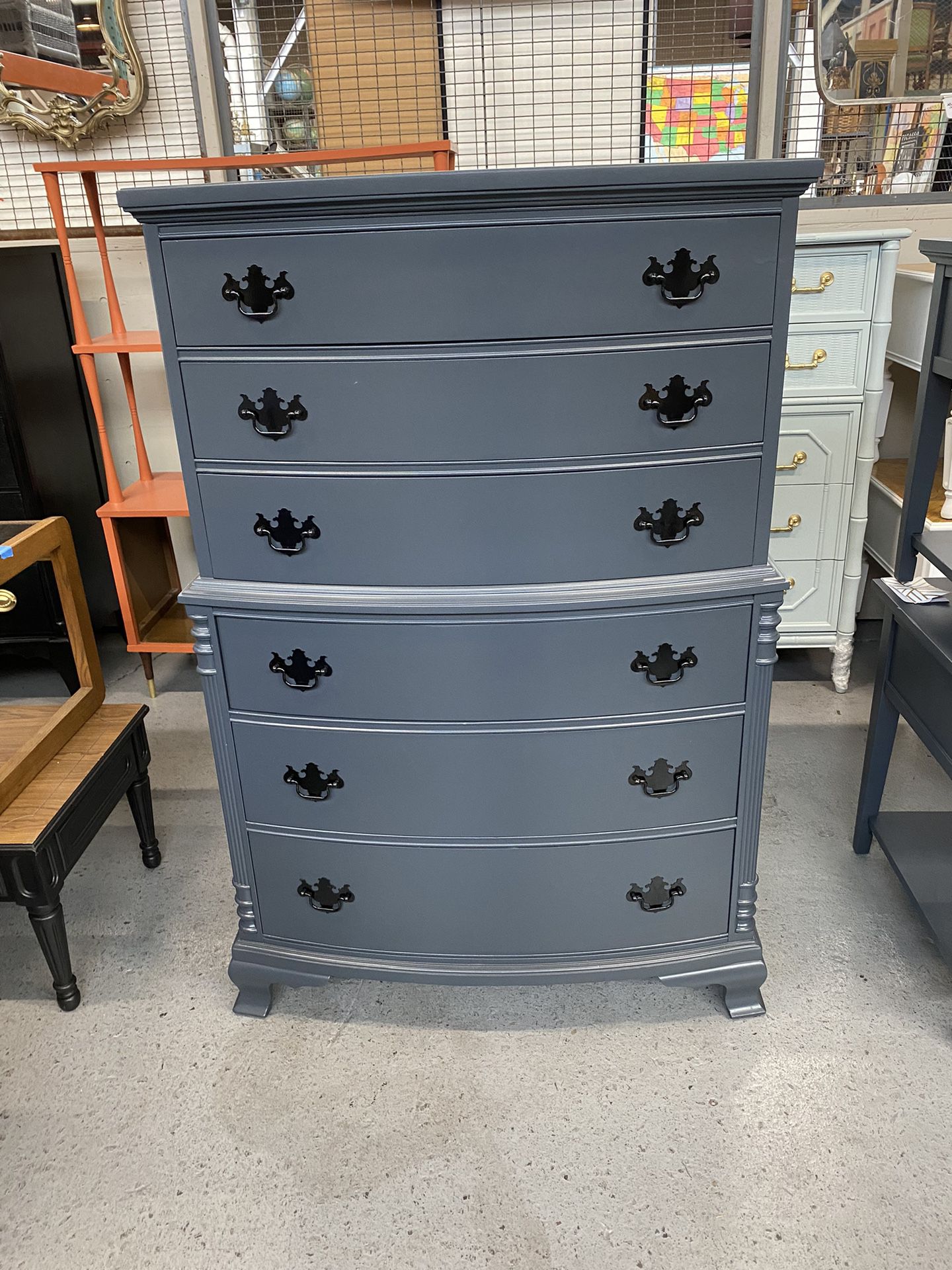 Tall Dresser Painted In Grey 