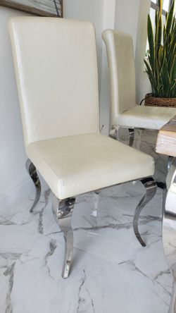 Luxurious dining table chairs with beautiful French style legs