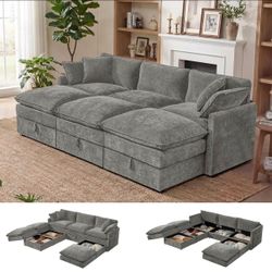 102” Cloud Couch Modular Sectional Sofa, 6-Seater with Storage
: Brand new in box.