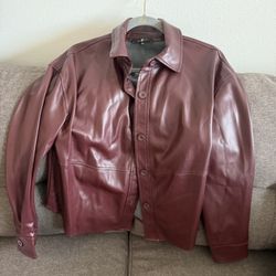 7 For All Mankind Burgundy Shacket 