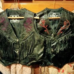 Mens & Womens Vintage Leather Fringe Vests