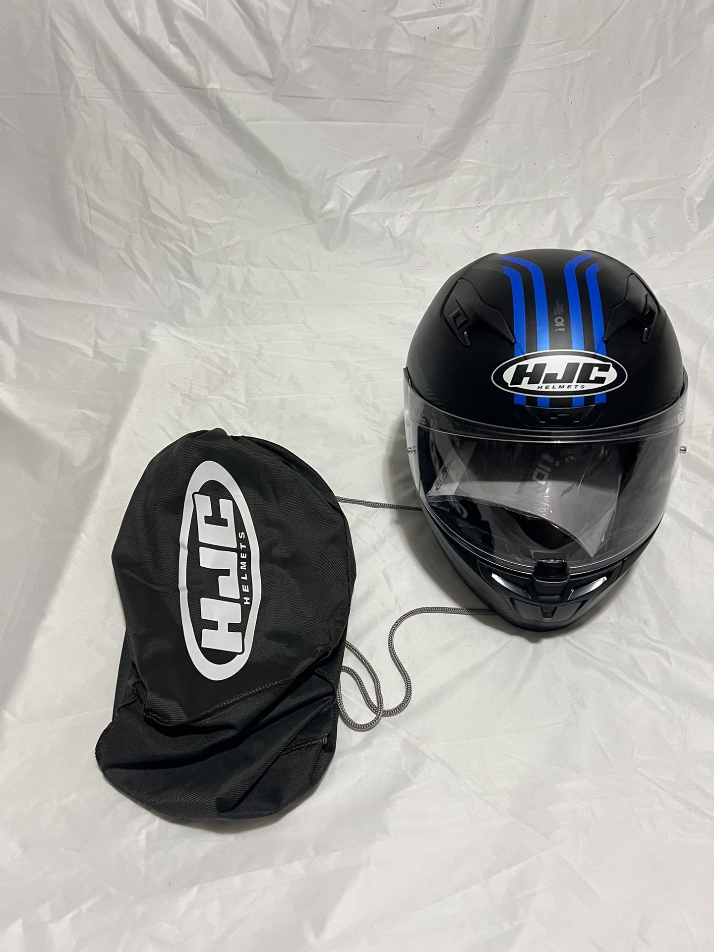  HJC i10 Strix Full Face Motorcycle Helmet Matte Black/Blue Size XL