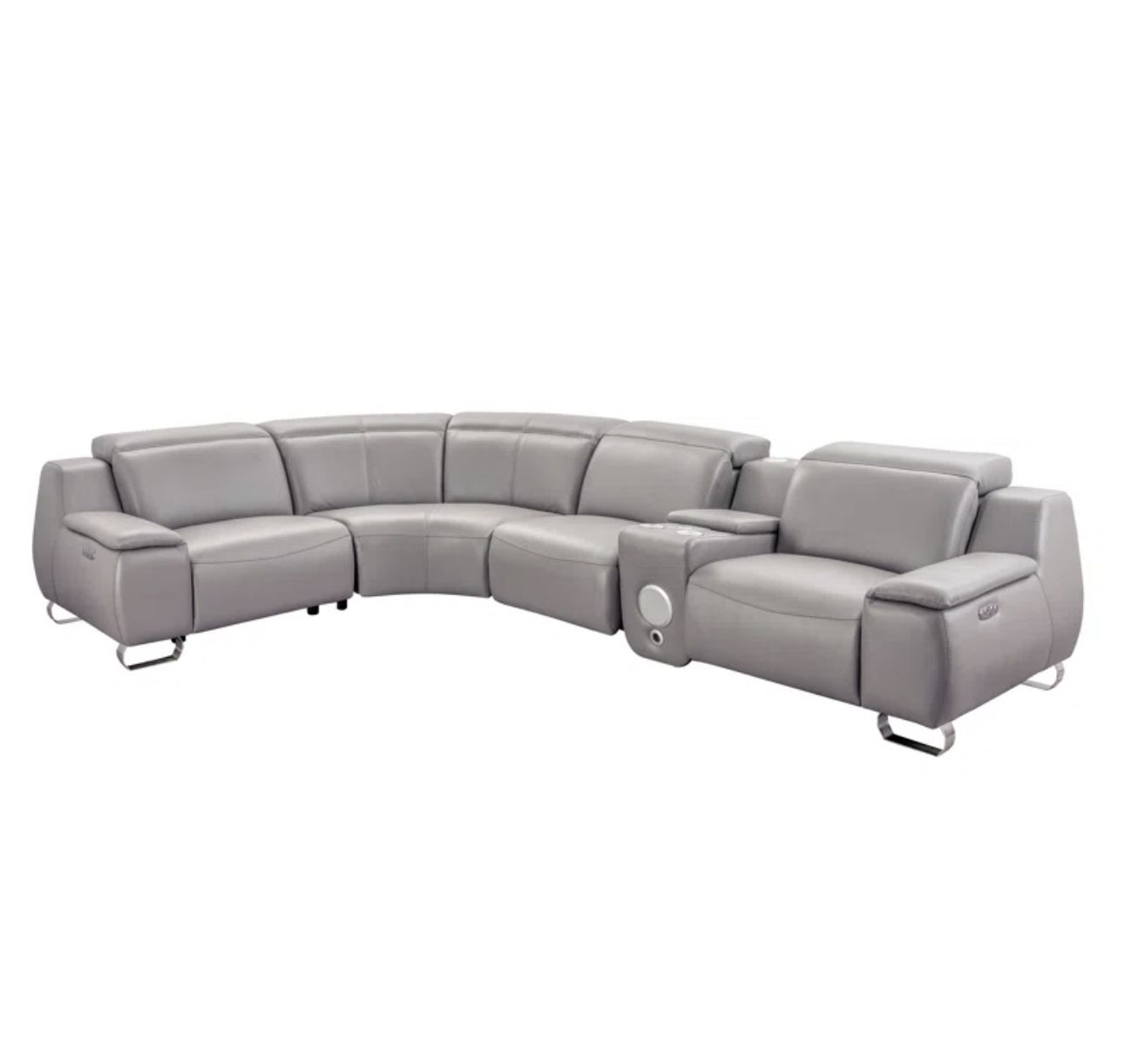 New COSTCO Genuine Real Leather Reclining Sectional Sofa Couch