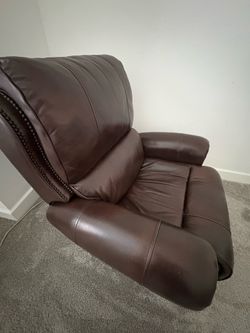 Single recliner genuine leather