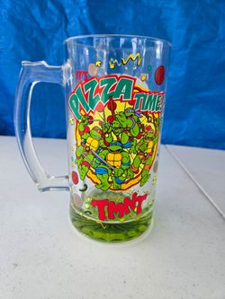 2013 TMNT Teenage Mutant Ninja Turtles 9" Glass Mug