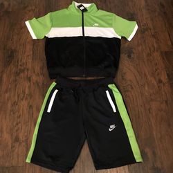 New! Nike Short Set (Lime Green/Black)