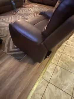 Dark Brown Leather Recliner Chair