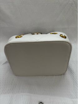 White bucket style crossbody bag