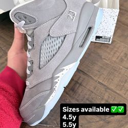 Jordan 5 Retro Wolf Grey (2026) (GS) sizes 4.5y, 6y, 6.5y, & 7y