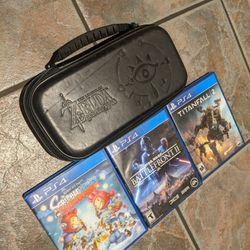 Zelda Switch Case + PS4 Video Games (Bundle) ! 