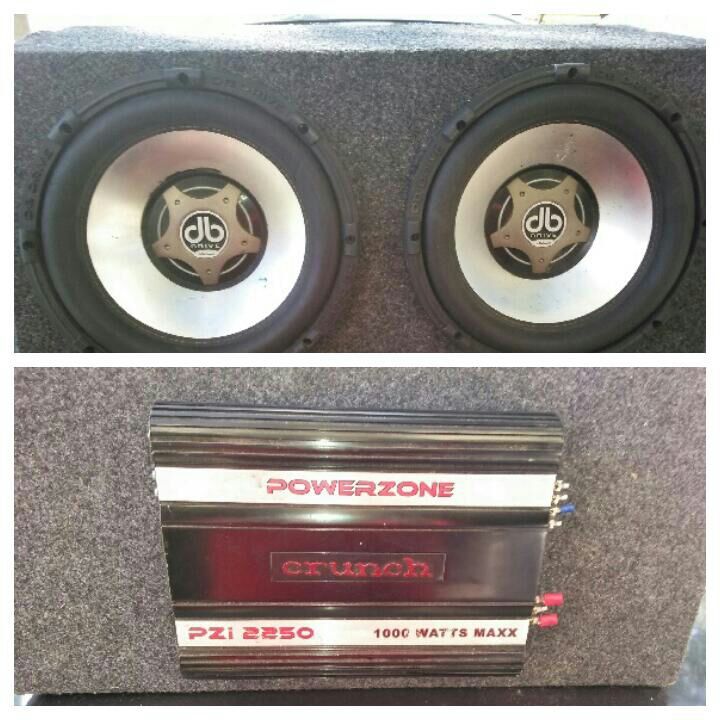 Powerzone Crunch PZI 2250 Dual channel amp. with 12" db Platinum series subwoofers