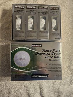 Kirkland Three-Piece Urethane Cover White Golf Balls  -  One Dozen  -  New 