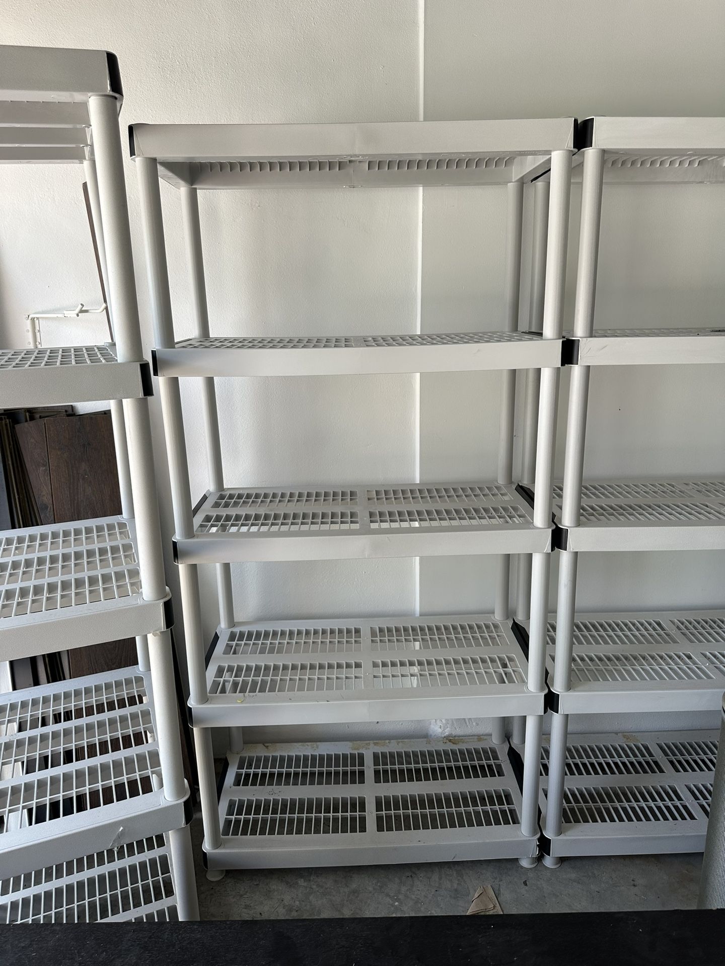 5Tier Plastic Garage Storage Shelving Unit in Gray (36 in. W x 72 in