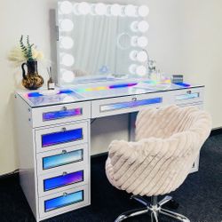 BLACK FRIDAY SPECIAL!!!  VANITY SET   W 11   GLASS  FRONTED  DRAWER   W RGB AND PRO MIRROR 