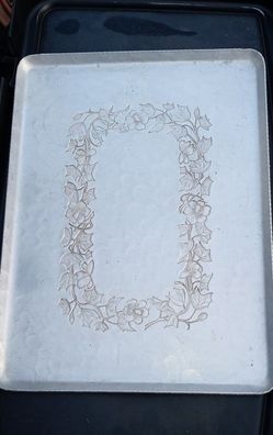 Vintage Hand Hammered Aluminum Tray