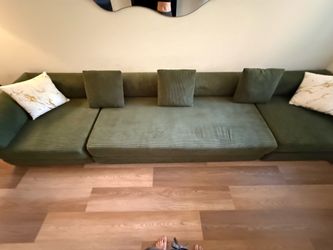 Large sleeper couch with pillows