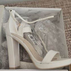 White Open Toe Heels