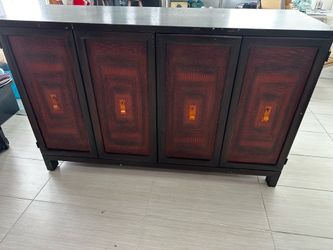 53Wx18Dx33H - Pier 1 Imports Dark Wood Sideboard Credenza - nearby delivery available