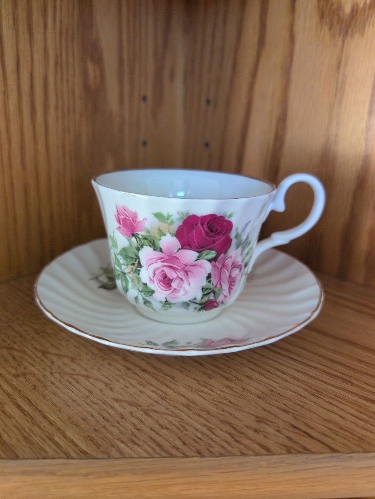 Allyn Nelson Fine Bone China Tea Cup And Saucer