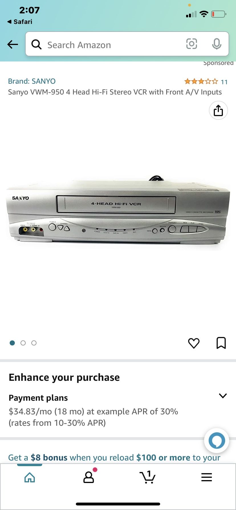 SANYO 4 Head Hi-Fi VCR