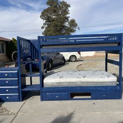 Twin Bunk Beds W/ Mattresses & Dresser! 