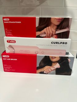 TYMO Hair Straightener, Curlpro Automatic Curling Iron, and Hot Air Brush Set