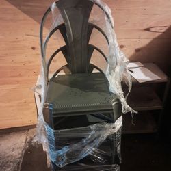 Living Spaces Bristle Black Metal Dining Chair Set of 5 Armless 