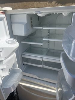 MAYTAG BISQUE OFF WHITE ALMOND FRENCH DOOR REFRIGERATOR