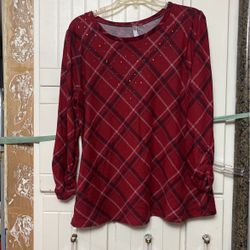 Nice New Beautiful Blouse Red Black White Color With Sparkle
