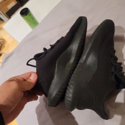 Adidas Kids Sz 4.5 Tubular Shadow Black Running Shoes Sneakers