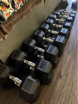 ROGUE Dumbbell weights LIKE NEW 5-50 lbs in 5 lb increments $850 firm SAVE A LOT $$ ON TAX + SHIPPING