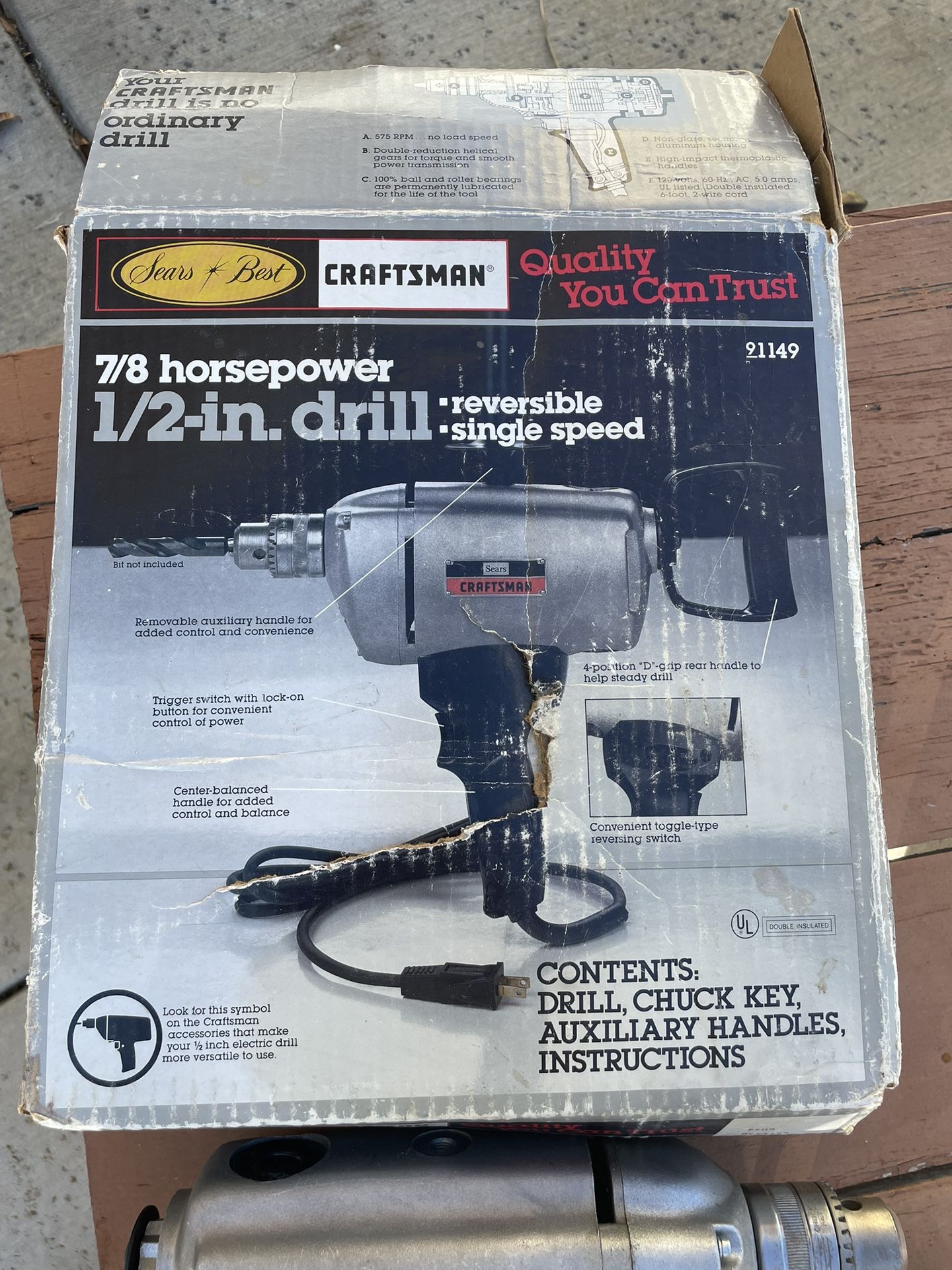 Drill 1/2 Inch Corded Sears Craftsman