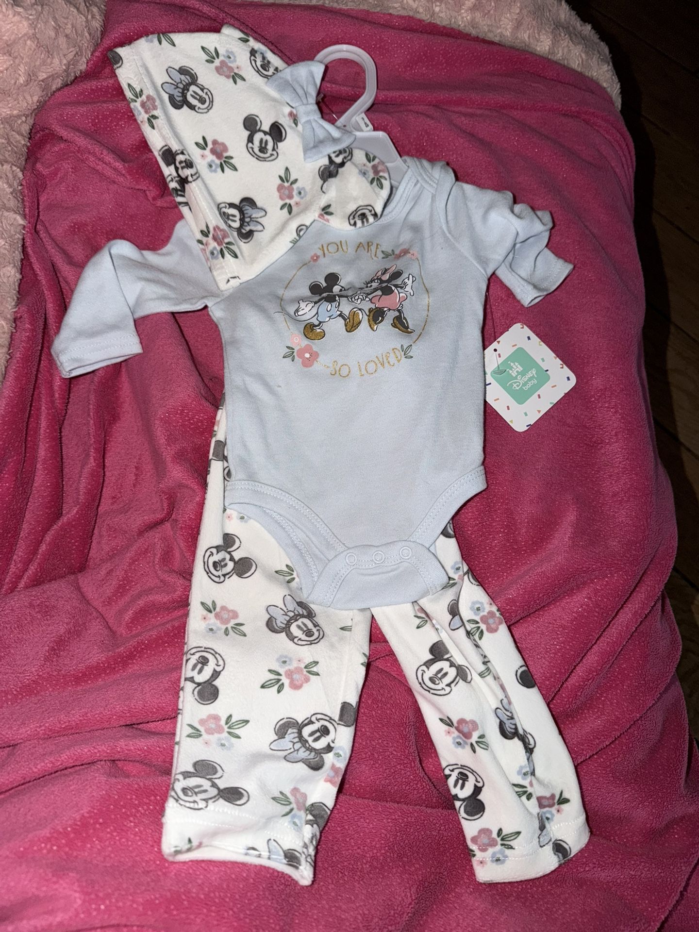 Baby Girl Disney Baby 3/6m 3 Piece SetNWT