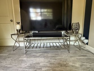 Glass Center Table With Side Tables