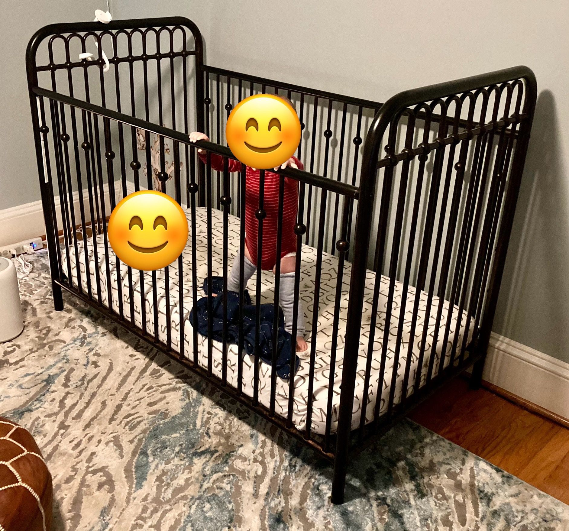 Metal Rail Crib - Black / Dark Bronze