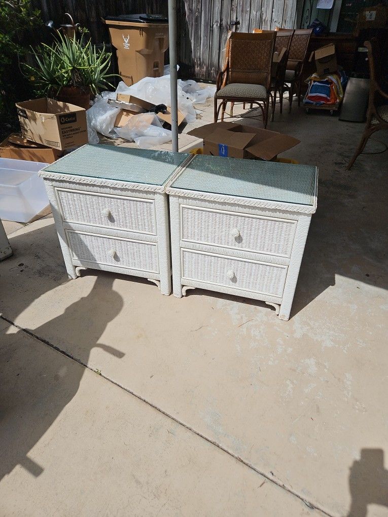 2 Wicker End Tables