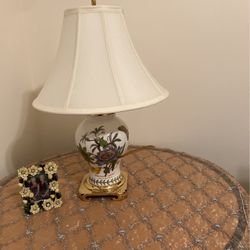 Portmerion China Lamp With Brass Base