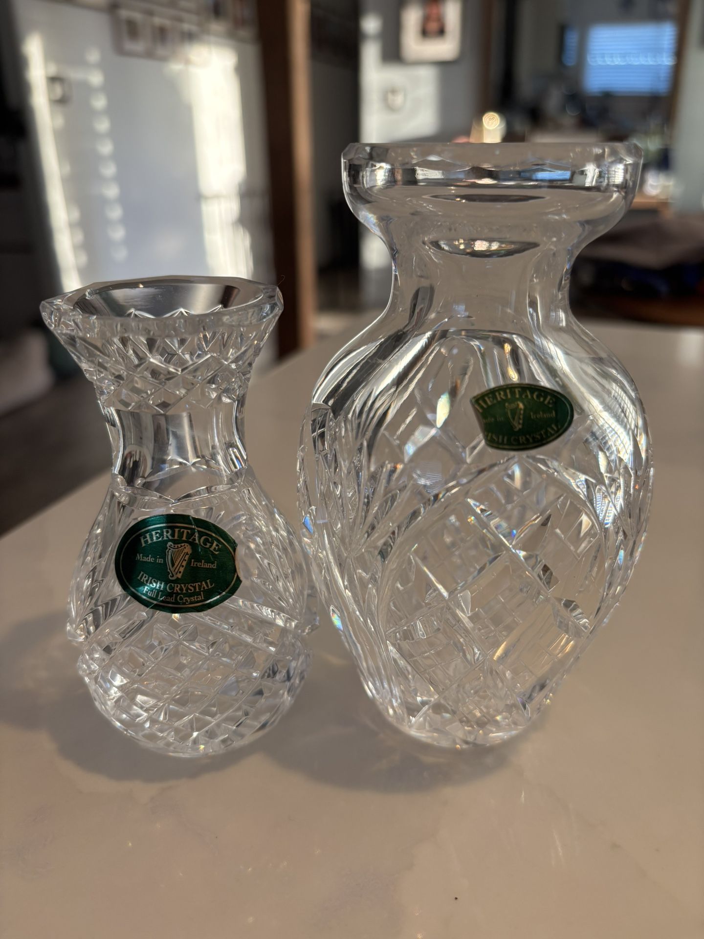 Heritage Clear Crystal Vase Duo Made in Ireland