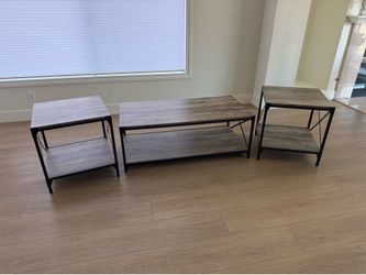 3-Piece Industrial Coffee and End Table Set