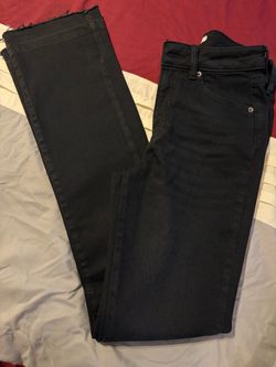 Black High-Rise Flare Jeans Raw Hem forever 21