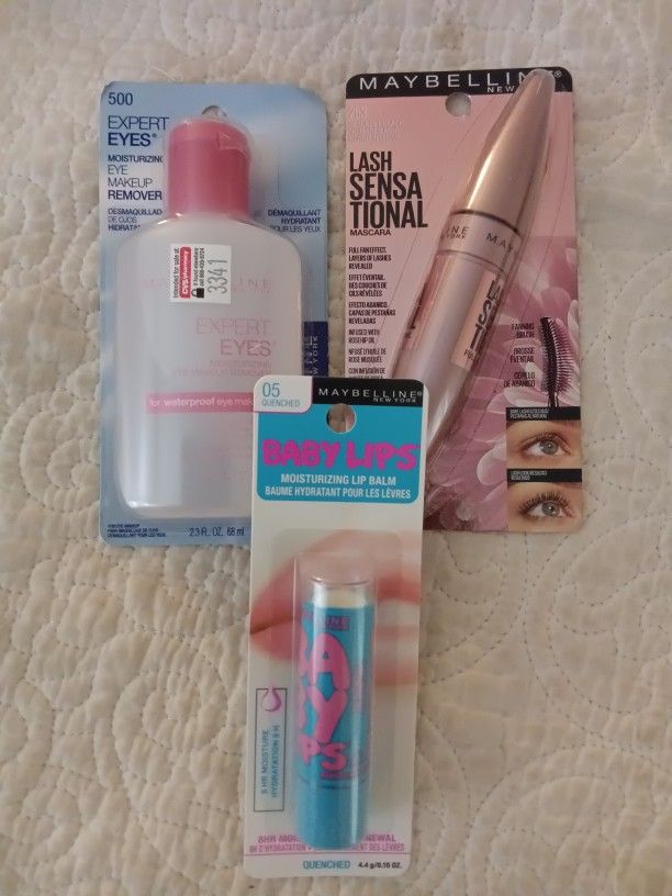 Maybelline Mascara Makeup Remover And Baby Lips Skin Care Beauty