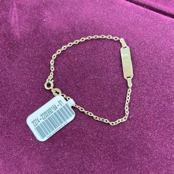 18K Gold ID Bracelet Length 3 : 1.8 Grams 
