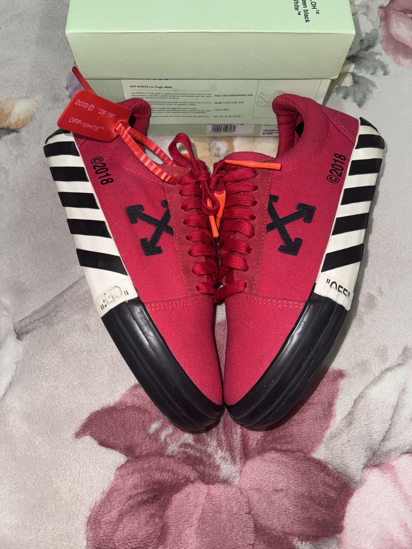 Off White Vulc Red Canvas