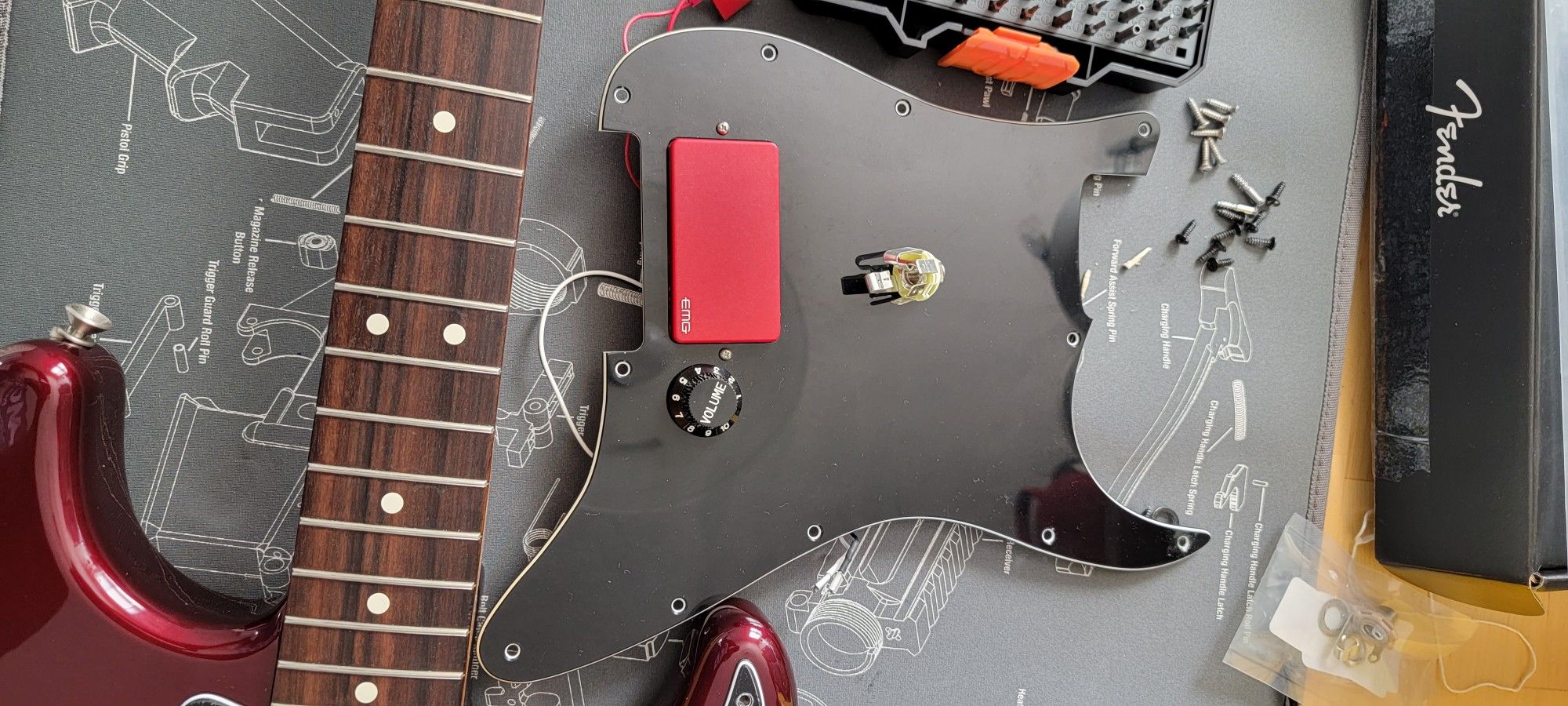 Fender Stratocaster Pickguard With EMG 81 Pickup