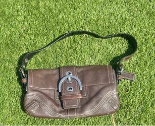 Vintage Coach Brown Leather Shoulder Bag