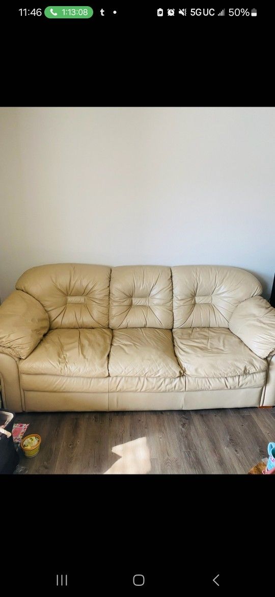 Beige Leather Sofas For Sale