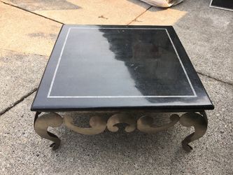 Stone Inlay and Steel Coffee table