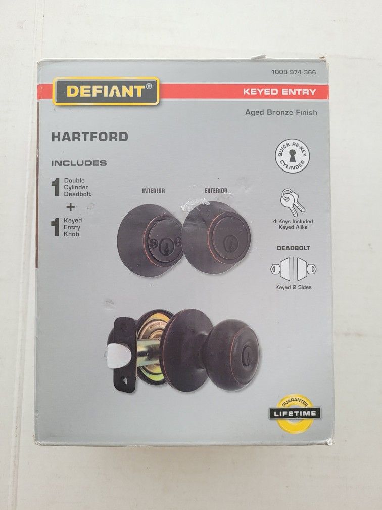 Defiant Double Cylinder Bronze Door Lock