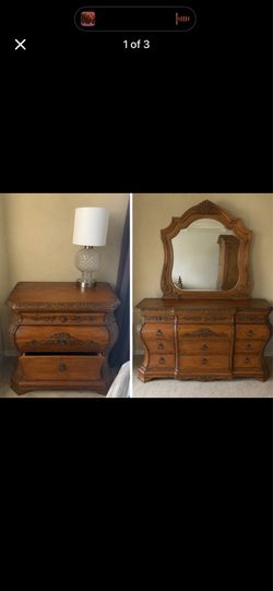 King wood bed set